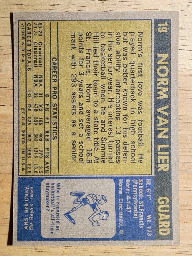 1971-72 Topps #19 Norm Van Lier (NMMT)