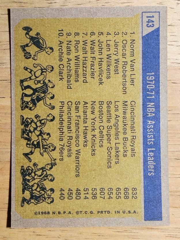 1971-72 Topps #143 Norm Van Lier/Oscar Robertson/Jerry West LL (NM)