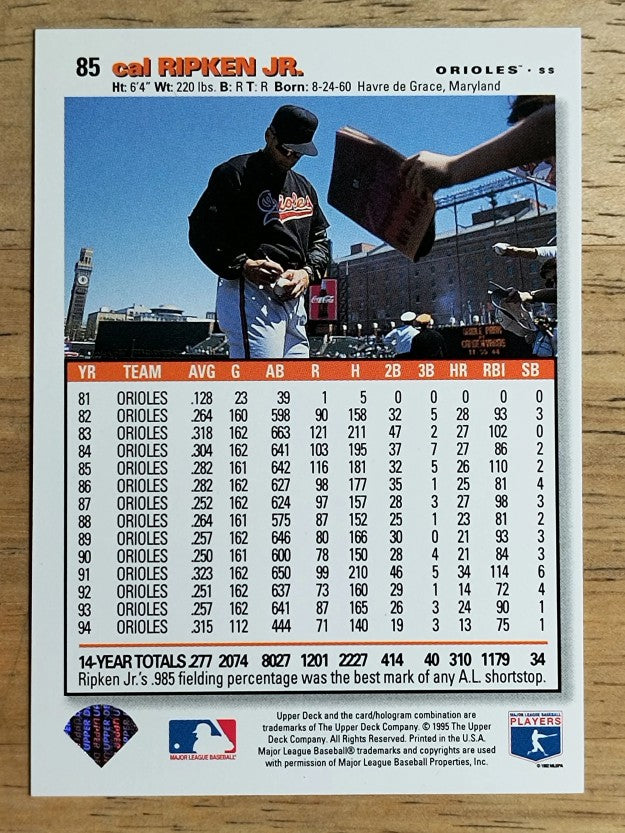 1995 Collector's Choice #85 Cal Ripken
