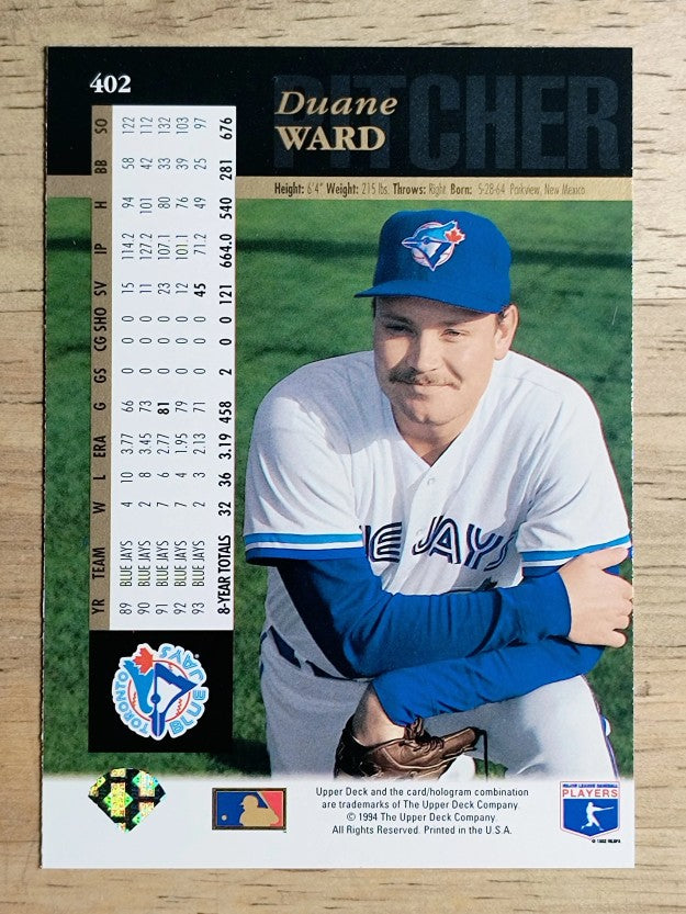 1994 Upper Deck #402 Duane Ward