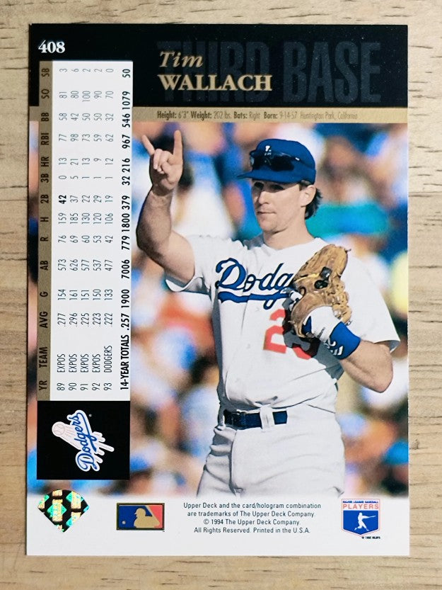 1994 Upper Deck #408 Tim Wallach