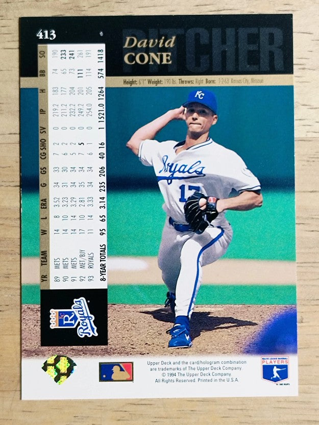 1994 Upper Deck #413 David Cone