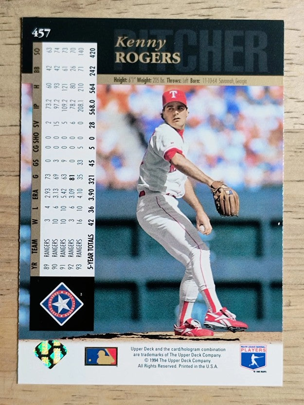 1994 Upper Deck #457 Kenny Rogers