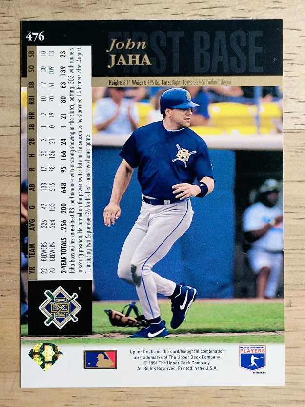 1994 Upper Deck #476 John Jaha