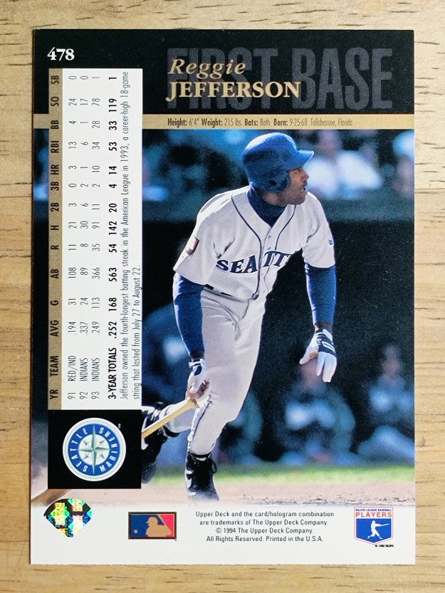 1994 Upper Deck #478 Reggie Jefferson