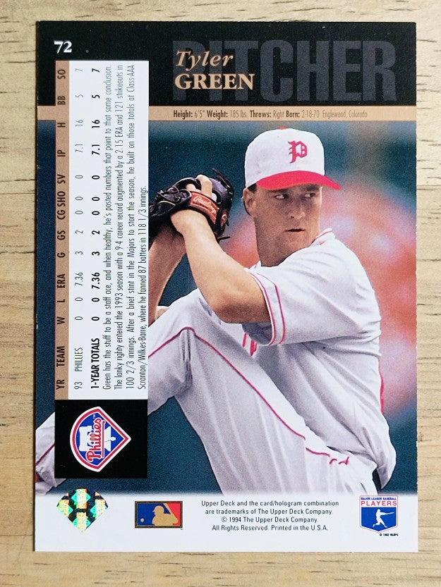 1994 Upper Deck Electric Diamond #72 Tyler Green