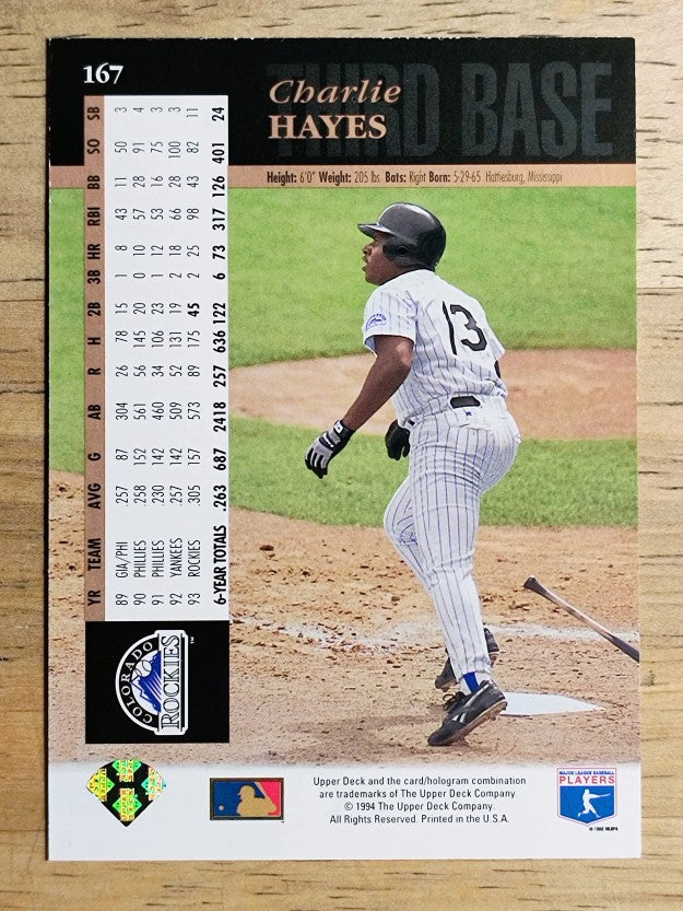 1994 Upper Deck Electric Diamond #167 Charlie Hayes