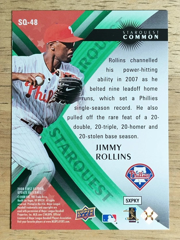2008 Upper Deck First Edition StarQuest #SQ48 Jimmy Rollins