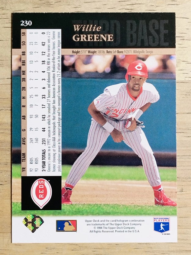 1994 Upper Deck Electric Diamond #230 Willie Greene
