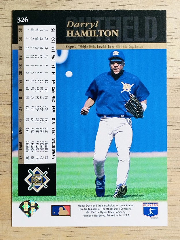 1994 Upper Deck Electric Diamond #326 Darryl Hamilton