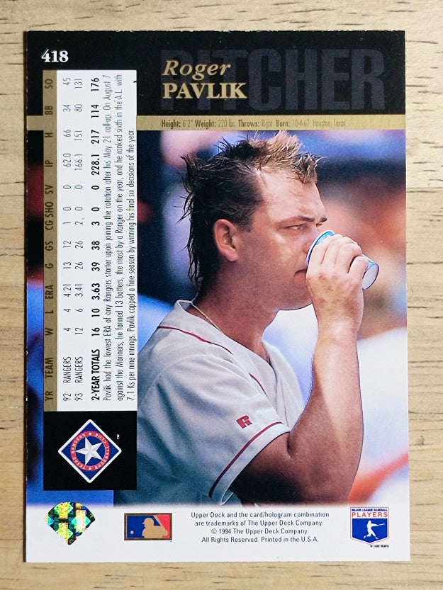 1994 Upper Deck Electric Diamond #418 Roger Pavlik