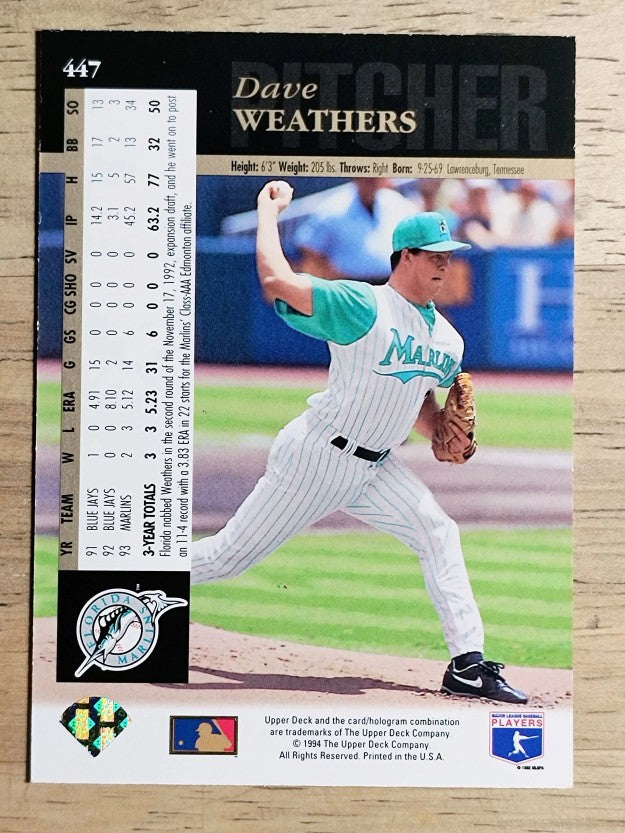 1994 Upper Deck Electric Diamond #447 Dave Weathers