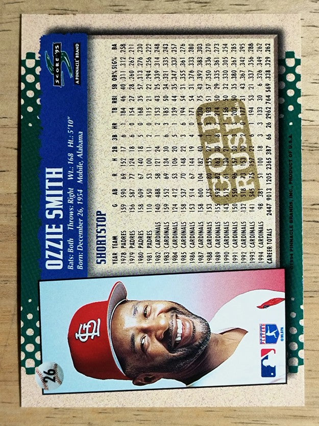 1995 Score Gold Rush #26 Ozzie Smith
