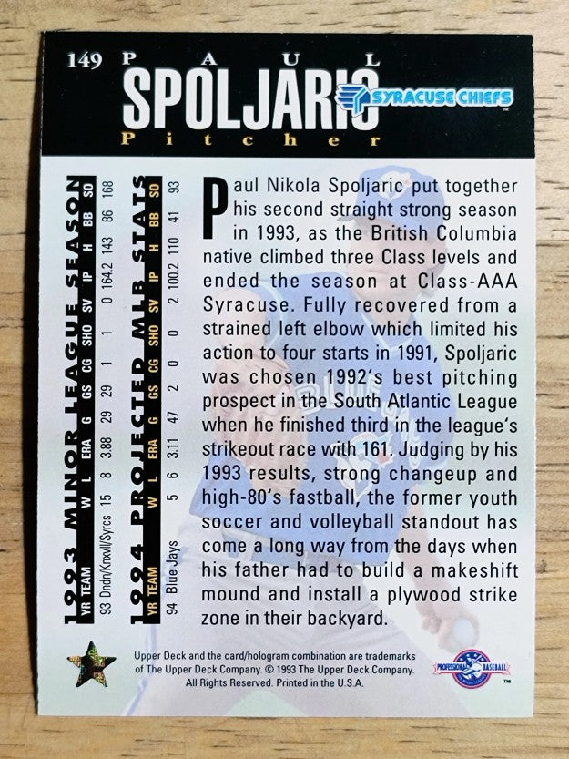 1994 Upper Deck Minors #149 Paul Spoljaric MLE