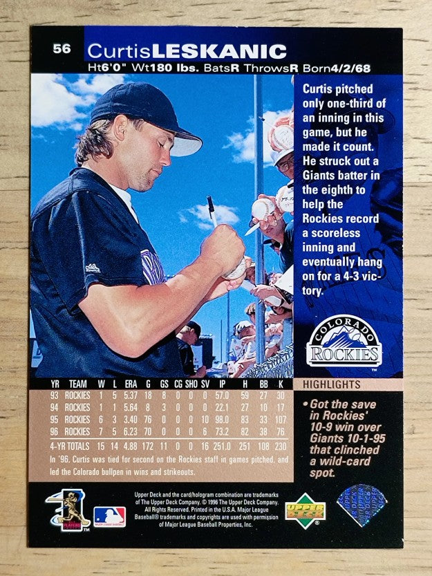1997 Upper Deck #56 Curtis Leskanic
