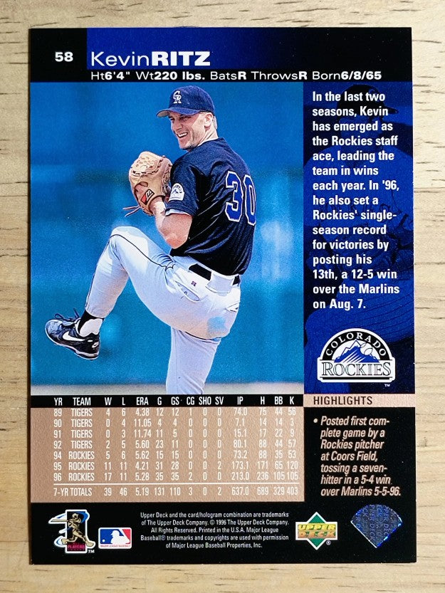 1997 Upper Deck #58 Kevin Ritz