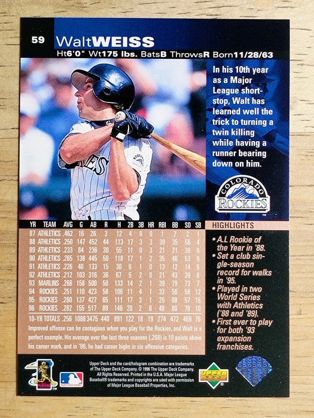1997 Upper Deck #59 Walt Weiss