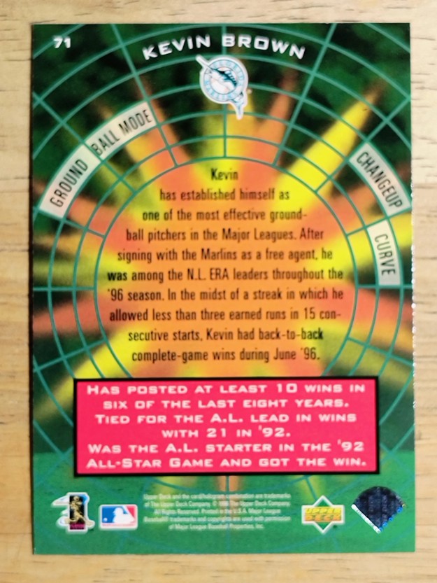 1997 Upper Deck #71 Kevin Brown SF