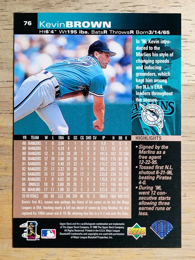 1997 Upper Deck #76 Kevin Brown