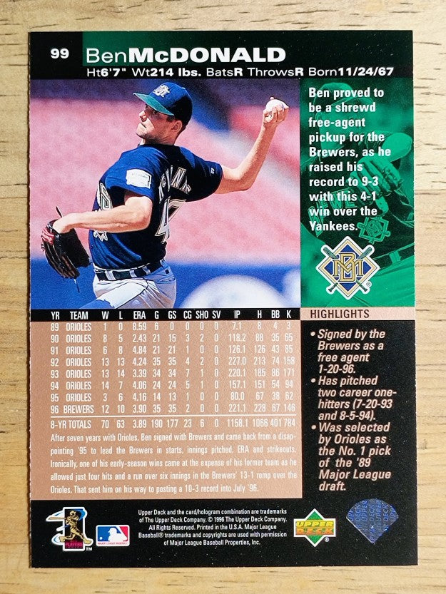 1997 Upper Deck #99 Ben McDonald