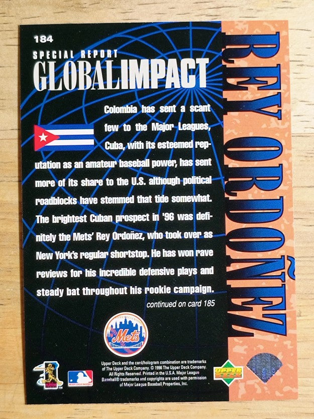 1997 Upper Deck #184 Rey Ordonez GI