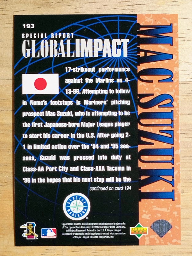 1997 Upper Deck #193 Mac Suzuki GI