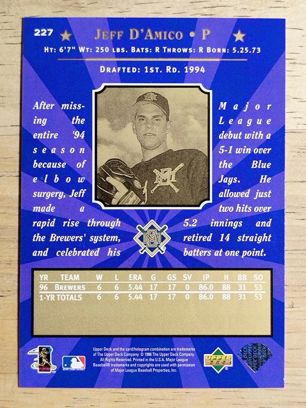 1997 Upper Deck #227 Jeff D'Amico