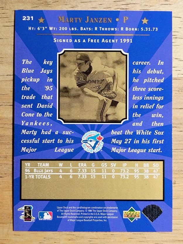 1997 Upper Deck #231 Marty Janzen