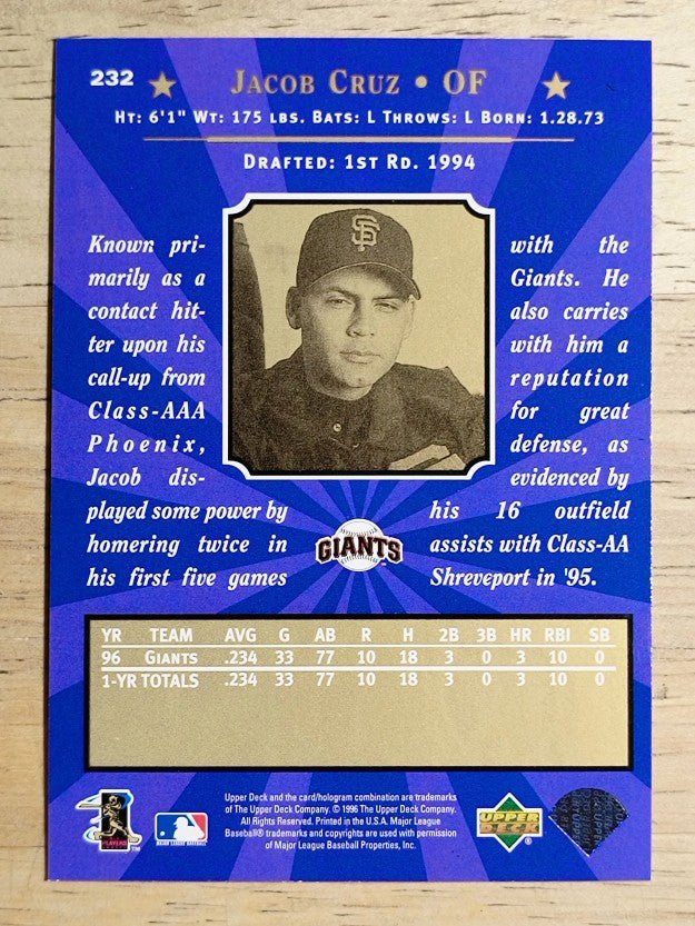 1997 Upper Deck #232 Jacob Cruz