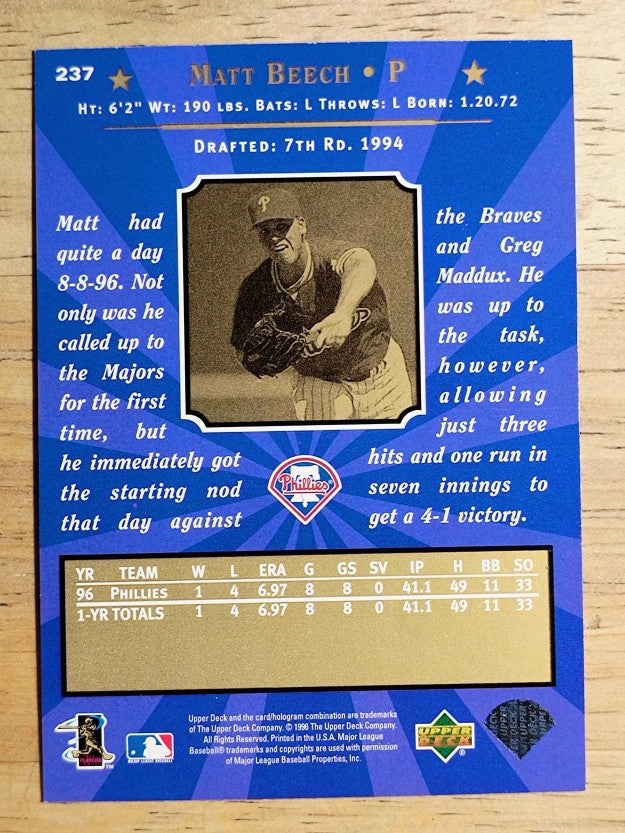 1997 Upper Deck #237 Matt Beech