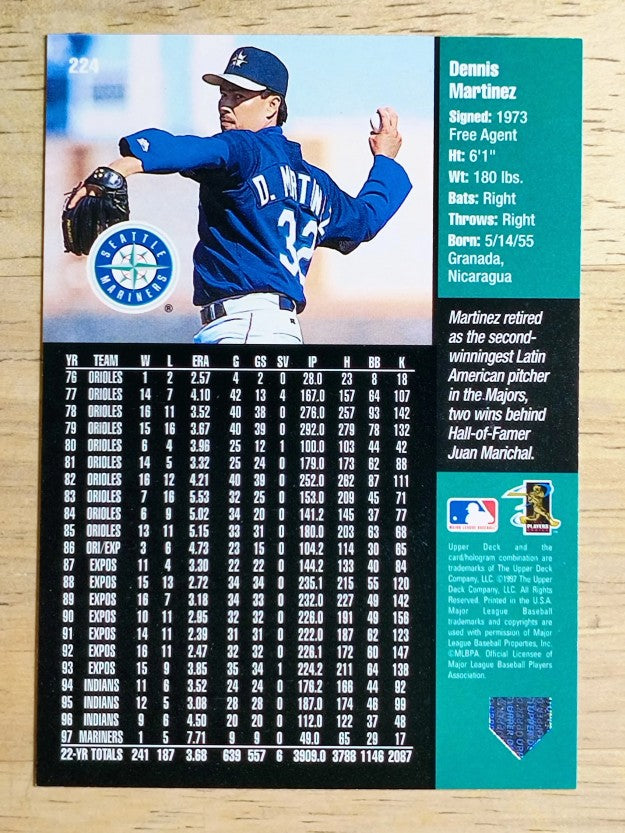 1998 Upper Deck #224 Dennis Martinez