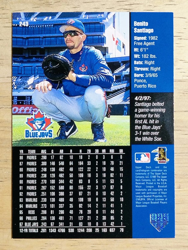 1998 Upper Deck #243 Benito Santiago