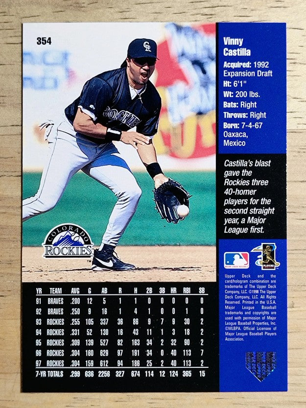 1998 Upper Deck #354 Vinny Castilla