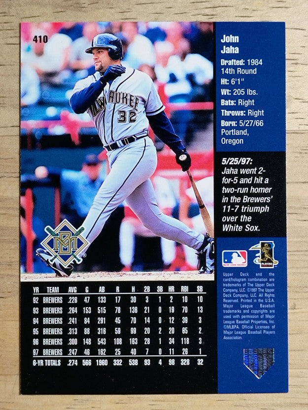 1998 Upper Deck #410 John Jaha