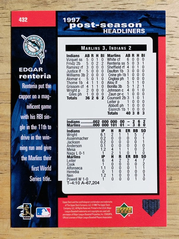 1998 Upper Deck #432 Edgar Renteria PH