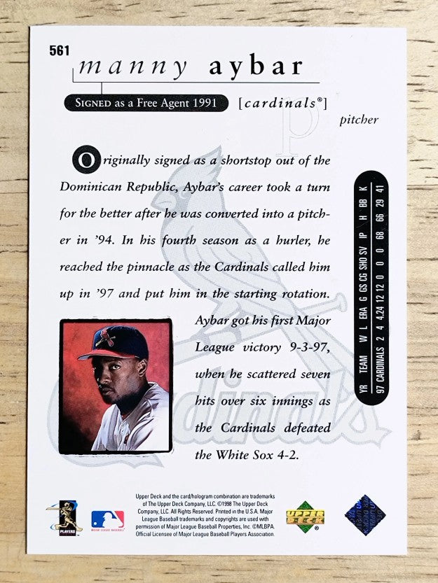 1998 Upper Deck #561 Manny Aybar RC