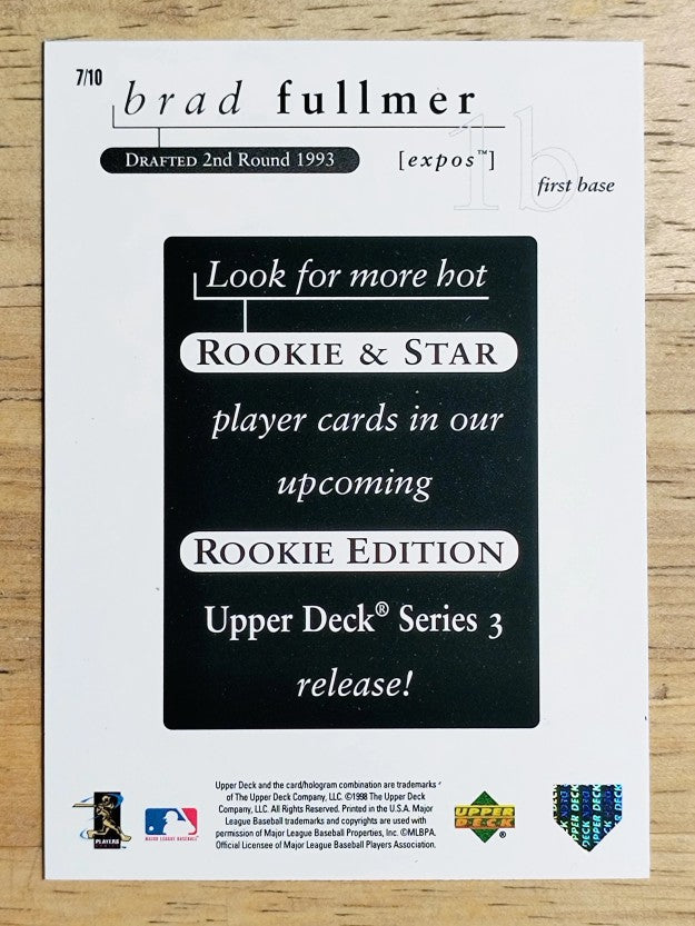 1998 Upper Deck Rookie Edition Preview #7 Brad Fullmer