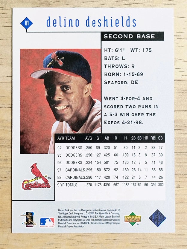 1999 Black Diamond #81 Delino DeShields