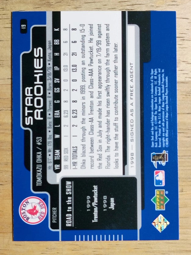 2000 Upper Deck #19 Tomokazu Ohka SR RC