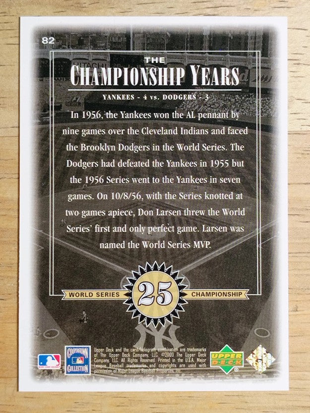 2000 Upper Deck Yankees Legends #82 Don Larsen '56 TCY