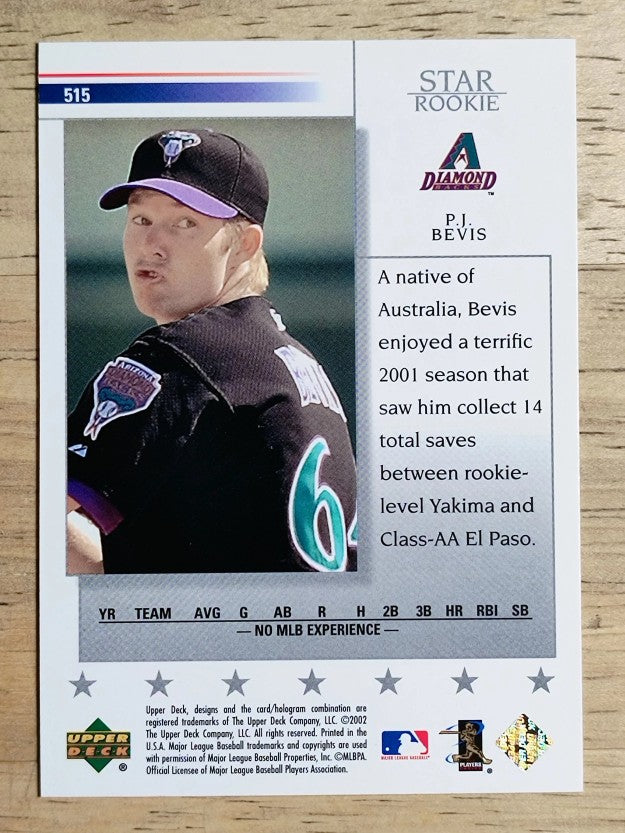 2002 Upper Deck #515 P.J. Bevis SR RC