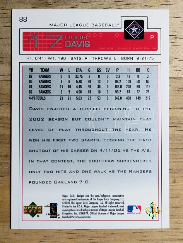 2003 Upper Deck #88 Doug Davis