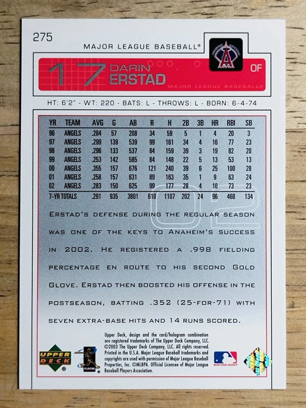 2003 Upper Deck #275 Darin Erstad