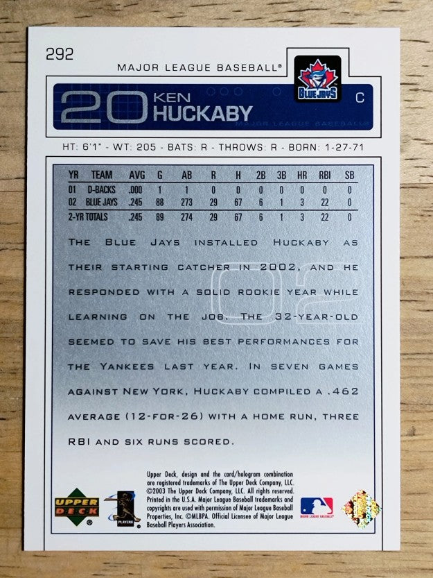 2003 Upper Deck #292 Ken Huckaby