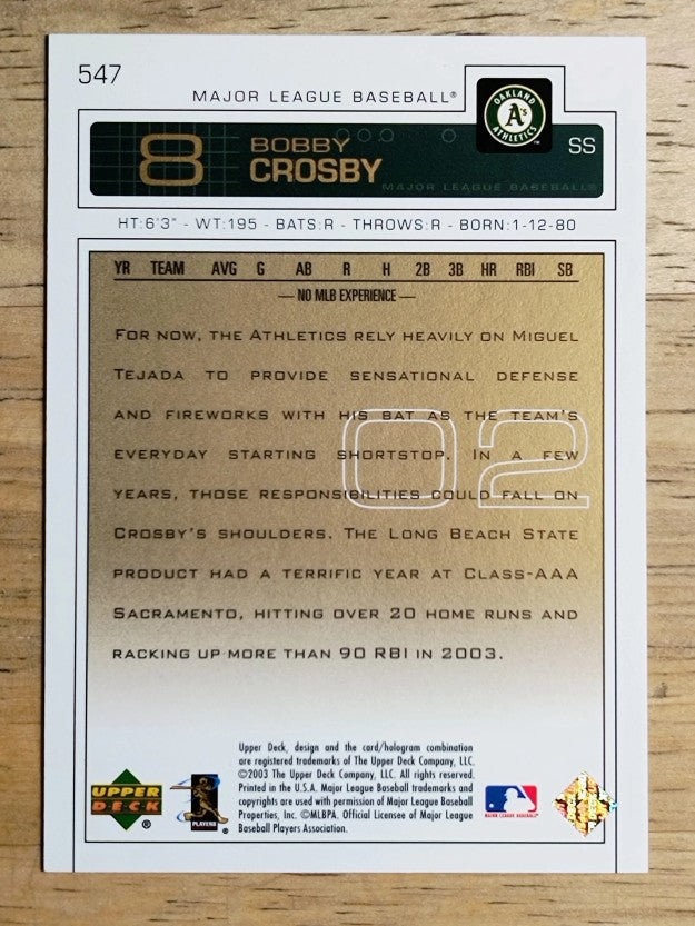 2003 Upper Deck Gold #547 Bobby Crosby
