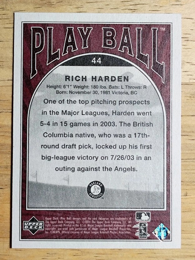 2004 Upper Deck Play Ball #44 Rich Harden