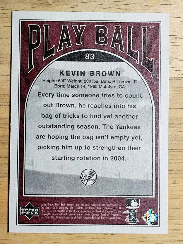 2004 Upper Deck Play Ball #83 Kevin Brown