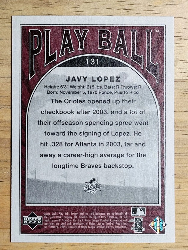 2004 Upper Deck Play Ball #131 Javy Lopez