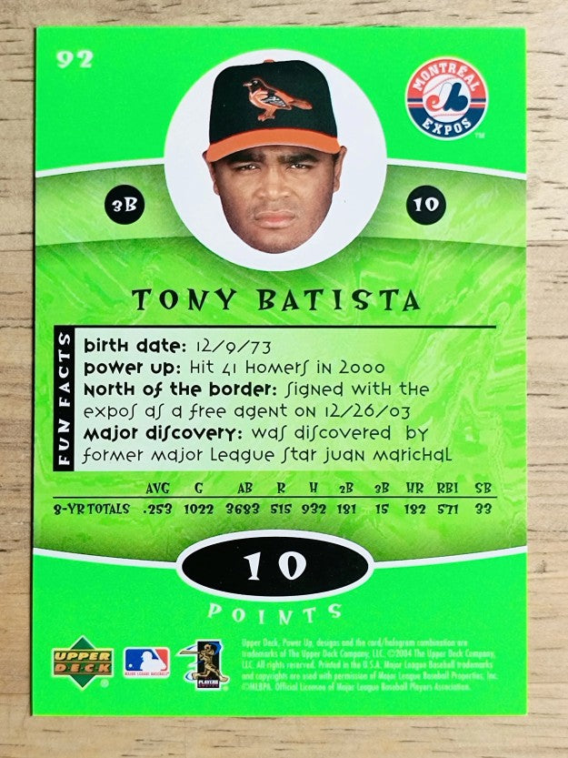 2004 Upper Deck Power Up #92 Tony Batista