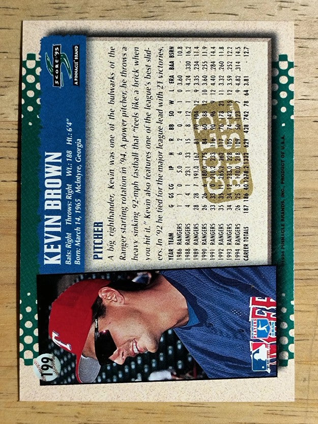 1995 Score Gold Rush #199 Kevin Brown